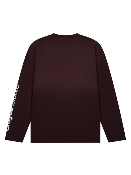 Croyez Studio Faded Longsleeve T-Shirt - Raisin Red Croyez Croyez Studio Faded Longsleeve T-Shirt - Raisin Red