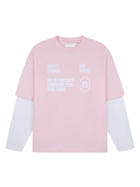 Croyez Women Showroom Double Sleeve T-Shirt - Pink Croyez Croyez Women Showroom Double Sleeve T-Shirt - Pink