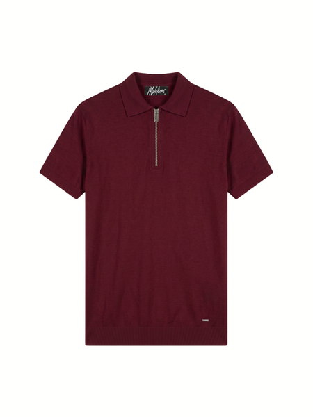 Malelions Knitted Zip Polo - Burgundy Malelions Malelions Knitted Zip Polo - Burgundy
