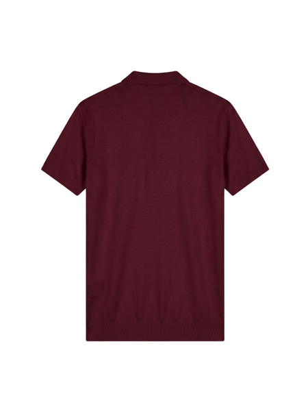 Malelions Knitted Zip Polo - Burgundy Malelions Malelions Knitted Zip Polo - Burgundy