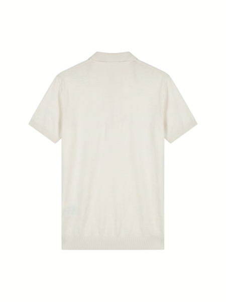 Malelions Malelions Knitted Zip Polo - Off-White