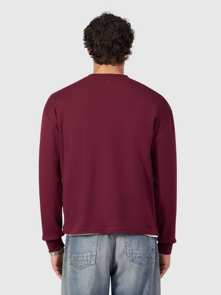 Pure Path Inititials Pocket Longsleeve T-Shirt - Wine Red Pure Path Pure Path Inititials Pocket Longsleeve T-Shirt - Wine Red