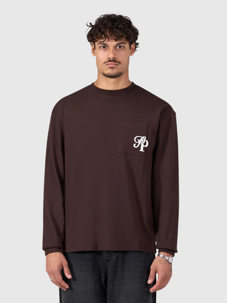 Pure Path Inititials Pocket Longsleeve T-Shirt - Dark Brown Pure Path Pure Path Inititials Pocket Longsleeve T-Shirt - Dark Brown
