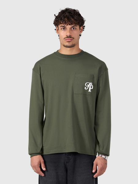 Pure Path Inititials Pocket Longsleeve T-shirt - Dark Army Pure Path Pure Path Inititials Pocket Longsleeve T-shirt - Dark Army