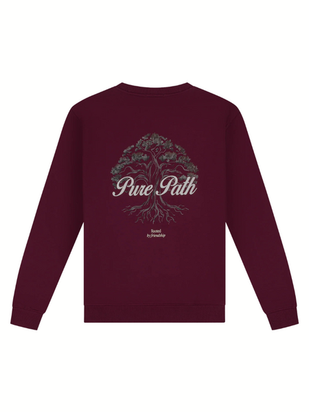 Pure Path Rooted Tree Sweater - Wine Red Pure Path Pure Path Rooted Tree Sweater - Wine Red