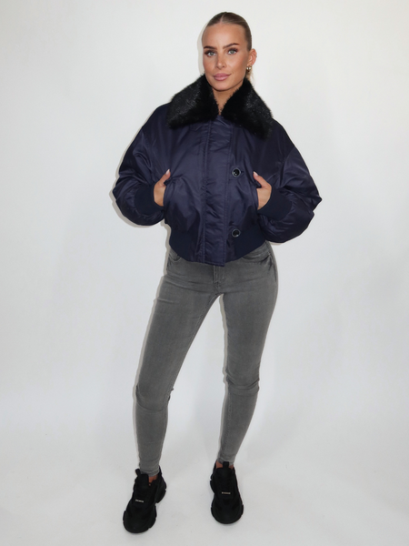 The Stand Studio Gem Jacket - Navy The Stand Studio The Stand Studio Gem Jacket - Navy