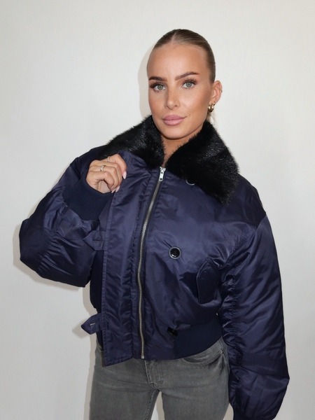 The Stand Studio Gem Jacket - Navy The Stand Studio The Stand Studio Gem Jacket - Navy