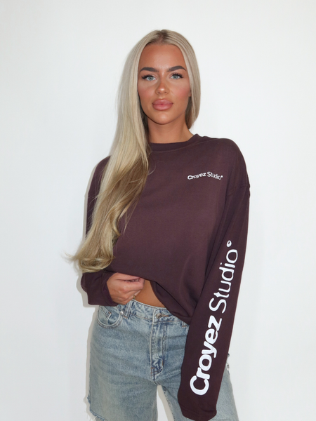 Croyez Croyez Women Studio Faded Longsleeve T-Shirt - Raisin Red Croyez Women Studio Faded Longsleeve T-Shirt - Raisin Red