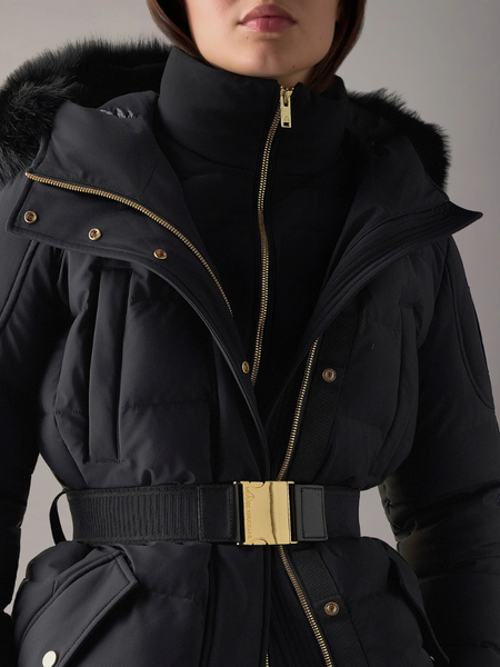 Moose Knuckles Women Gilded 3Q Jacket - BLK W/BLK SH Moose Knuckles Moose Knuckles Women Gilded 3Q Jacket - BLK W/BLK SH