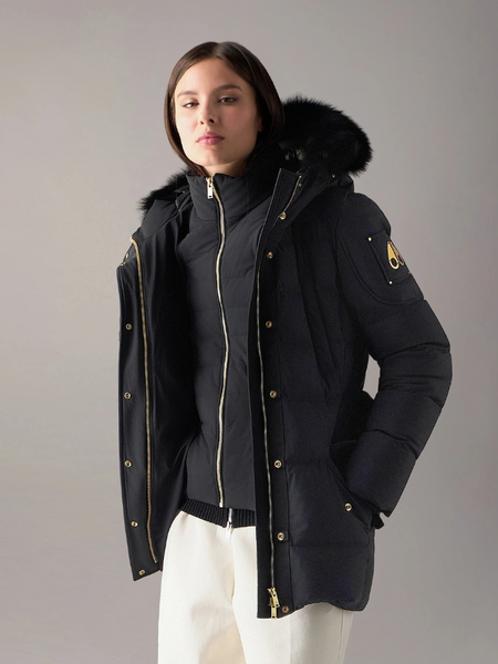 Moose Knuckles Moose Knuckles Women Gilded 3Q Jacket - BLK W/BLK SH Moose Knuckles Women Gilded 3Q Jacket - BLK W/BLK SH