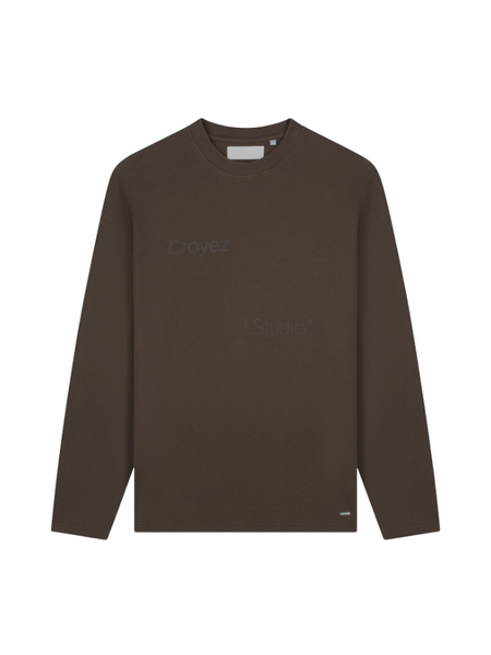 Croyez Studio Waffle Longsleeve T-Shirt - Brown Croyez Croyez Studio Waffle Longsleeve T-Shirt - Brown