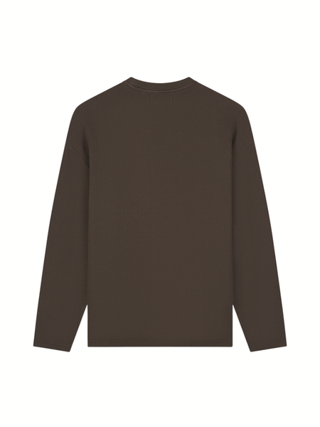 Croyez Studio Waffle Longsleeve T-Shirt - Brown Croyez Croyez Studio Waffle Longsleeve T-Shirt - Brown