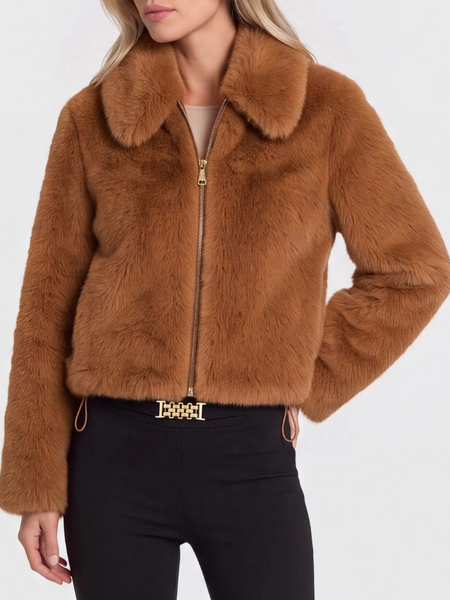 Nikkie Nikkie Annoa Faux Fur Jacket - Indian Tan