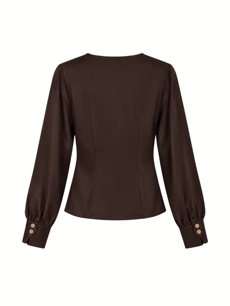 Nikkie Nikkie Morion Blouse - Chocolate Brown