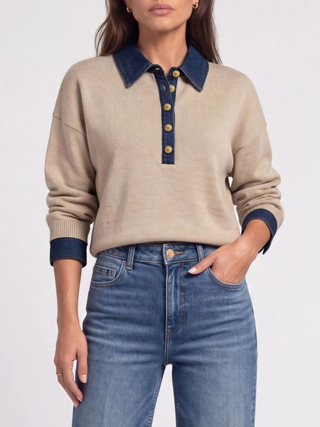 Fifth House Poety Sweater - Camel Melange Fifth House Fifth House Poety Sweater - Camel Melange