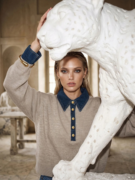 Fifth House Fifth House Poety Sweater - Camel Melange Fifth House Poety Sweater - Camel Melange