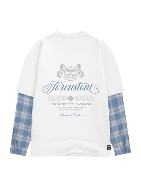 JorCustom Handscript2.0 Flannel Double Layered - White-BountyBlue JorCustom JorCustom Handscript2.0 Flannel Double Layered - White-BountyBlue