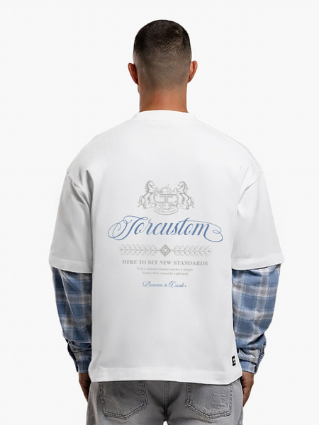 JorCustom Handscript2.0 Flannel Double Layered - White-BountyBlue JorCustom JorCustom Handscript2.0 Flannel Double Layered - White-BountyBlue