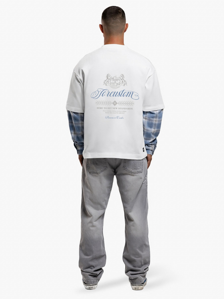 JorCustom Handscript2.0 Flannel Double Layered - White-BountyBlue JorCustom JorCustom Handscript2.0 Flannel Double Layered - White-BountyBlue