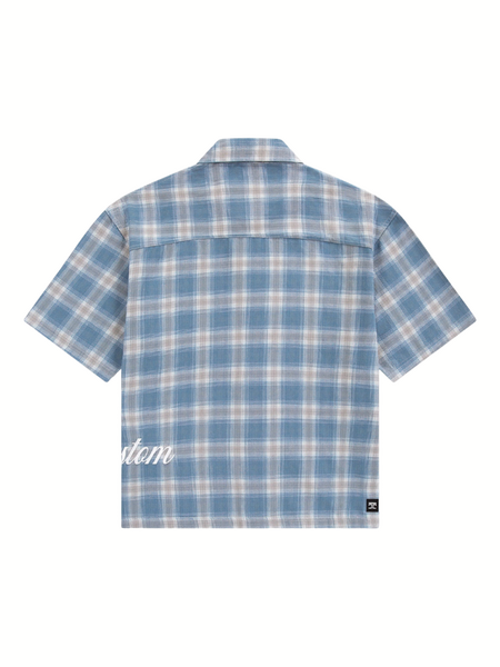 JorCustom Handscript2.0 Flannel Overshirt Shortsleeve - Bounty Blue JorCustom JorCustom Handscript2.0 Flannel Overshirt Shortsleeve - Bounty Blue