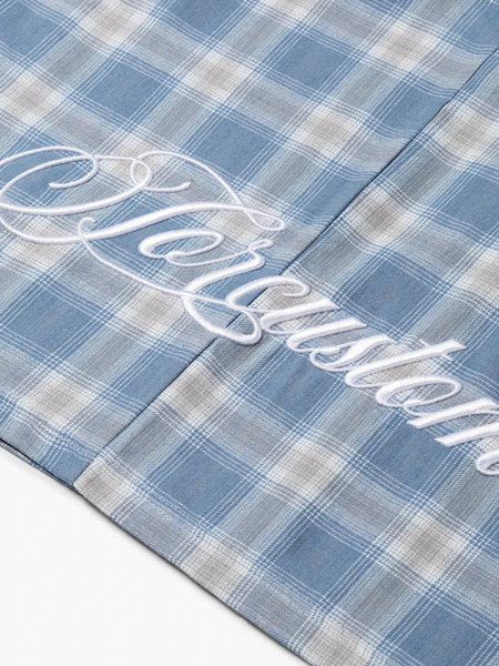 JorCustom Handscript2.0 Flannel Overshirt Shortsleeve - Bounty Blue JorCustom JorCustom Handscript2.0 Flannel Overshirt Shortsleeve - Bounty Blue