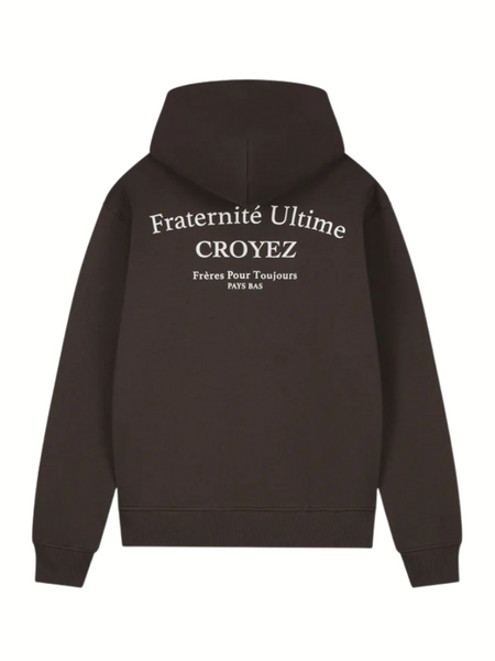 Croyez Fraternité Ultime Zip Hoodie - Dark Brown Croyez Croyez Fraternité Ultime Zip Hoodie - Dark Brown