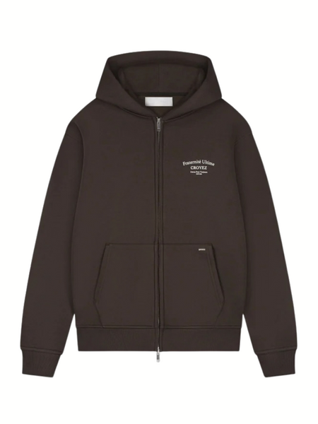Croyez Croyez Fraternité Ultime Zip Hoodie - Dark Brown Croyez Fraternité Ultime Zip Hoodie - Dark Brown
