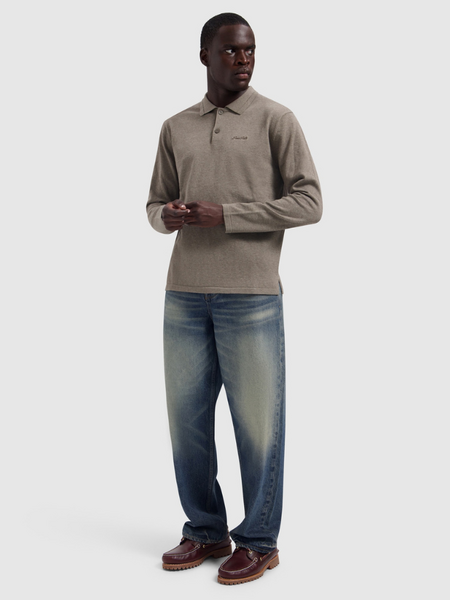 Pure Path Light Weight Knit Polo - Taupe Melange Pure Path Pure Path Light Weight Knit Polo - Taupe Melange