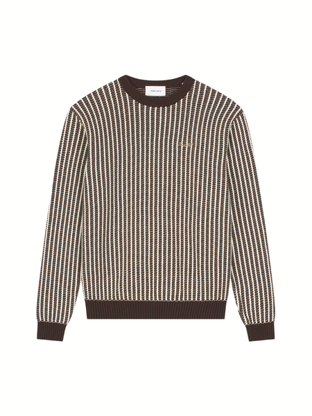Pure Path Ladderstitch Sweater - Dark Brown Pure Path Pure Path Ladderstitch Sweater - Dark Brown