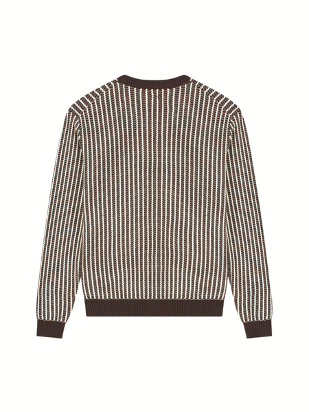 Pure Path Ladderstitch Sweater - Dark Brown Pure Path Pure Path Ladderstitch Sweater - Dark Brown