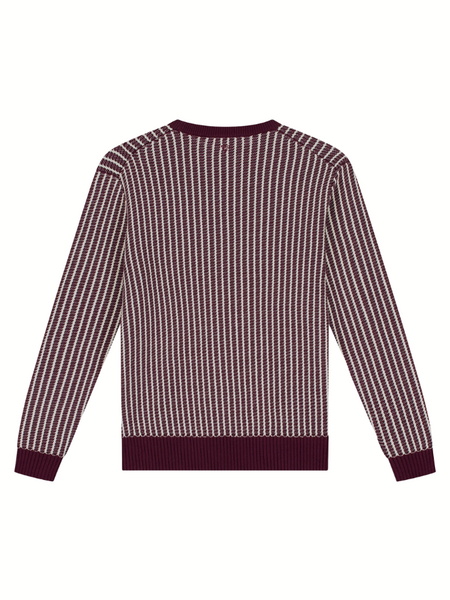 Pure Path Ladderstitch Sweater - Wine Red Pure Path Pure Path Ladderstitch Sweater - Wine Red