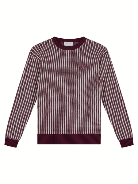 Pure Path Ladderstitch Sweater - Wine Red Pure Path Pure Path Ladderstitch Sweater - Wine Red