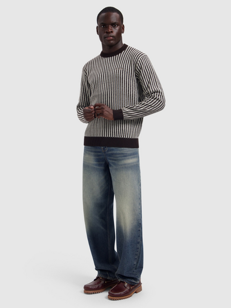 Pure Path Ladderstitch Sweater - Wine Red Pure Path Pure Path Ladderstitch Sweater - Wine Red