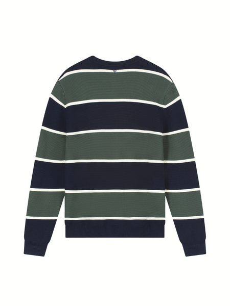 Pure Path Striped Knit Sweater - Dark Navy Pure Path Pure Path Striped Knit Sweater - Dark Navy