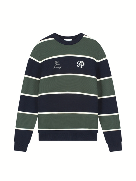 Pure Path Striped Knit Sweater - Dark Navy Pure Path Pure Path Striped Knit Sweater - Dark Navy