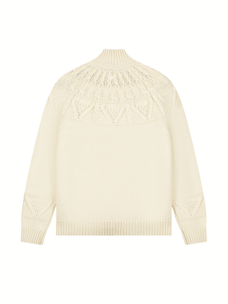 Pure Path Heavy Cable Knit Sweater - Ecru Pure Path Pure Path Heavy Cable Knit Sweater - Ecru