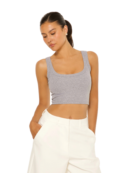 La Sisters La Sisters Cropped Ribbed Singlet - Grey La Sisters Cropped Ribbed Singlet - Grey