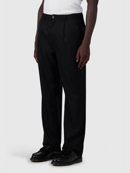 Pure Path Pure Path Pleated Twill Pants - Black
