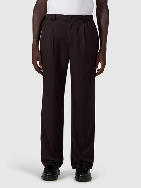 Pure Path Pure Path Pleated Twill Pants - Dark Brown