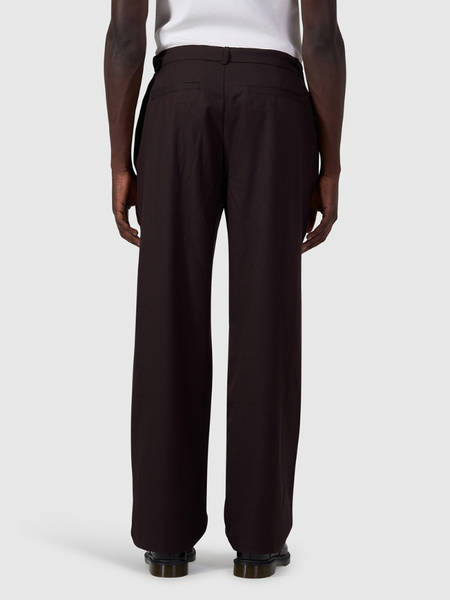 Pure Path Pure Path Pleated Twill Pants - Dark Brown