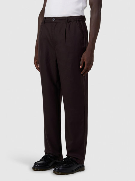Pure Path Pure Path Pleated Twill Pants - Dark Brown
