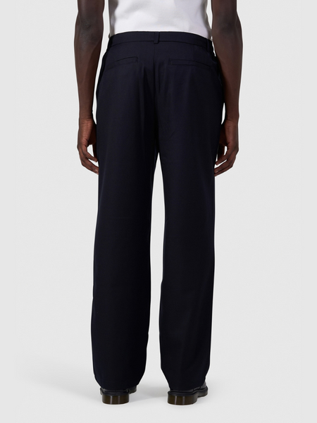 Pure Path Pure Path Pleated Twill Pants - Dark Navy