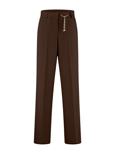 Malelions Malelions Women Chain Emblem Pantalon - Dark Brown