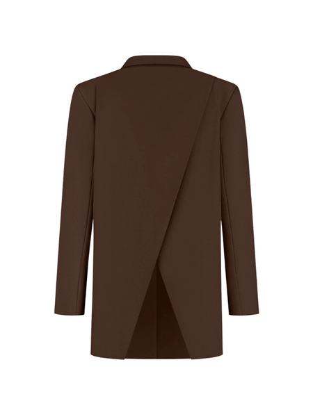 Malelions Women Oversized Chain Emblem Blazer - Dark Brown Malelions Malelions Women Oversized Chain Emblem Blazer - Dark Brown