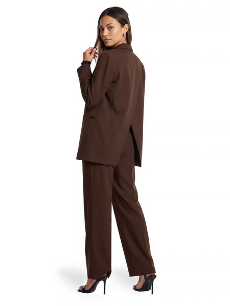 Malelions Women Oversized Chain Emblem Blazer - Dark Brown Malelions Malelions Women Oversized Chain Emblem Blazer - Dark Brown
