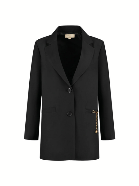 Malelions Malelions Women Oversized Chain Emblem Blazer - Black