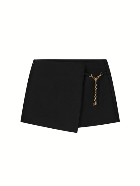 Malelions Women Chain Emblem Skort - Black Malelions Malelions Women Chain Emblem Skort - Black