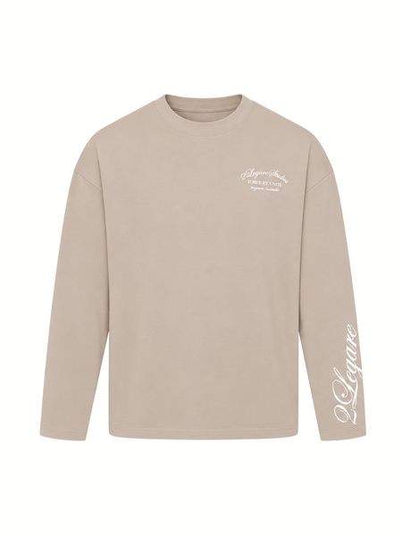 2LEGARE Force et Unite Longsleeve T-Shirt - Beige 2LEGARE 2LEGARE Force et Unite Longsleeve T-Shirt - Beige