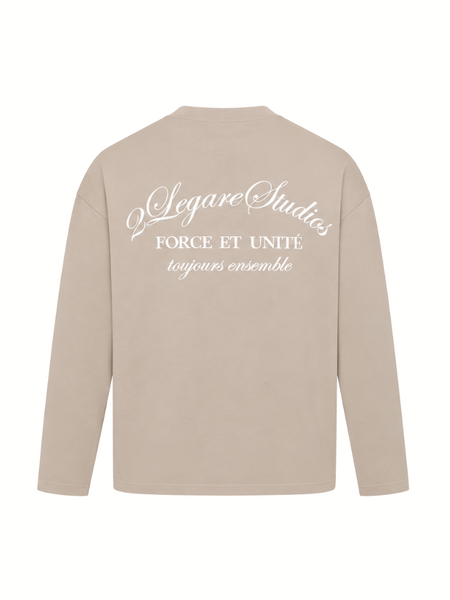 2LEGARE Force et Unite Longsleeve T-Shirt - Beige 2LEGARE 2LEGARE Force et Unite Longsleeve T-Shirt - Beige