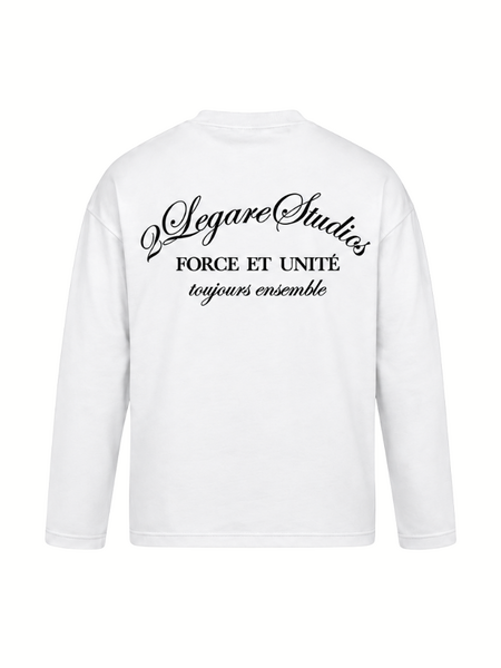 2LEGARE Force et Unite Longsleeve T-Shirt - White 2LEGARE 2LEGARE Force et Unite Longsleeve T-Shirt - White